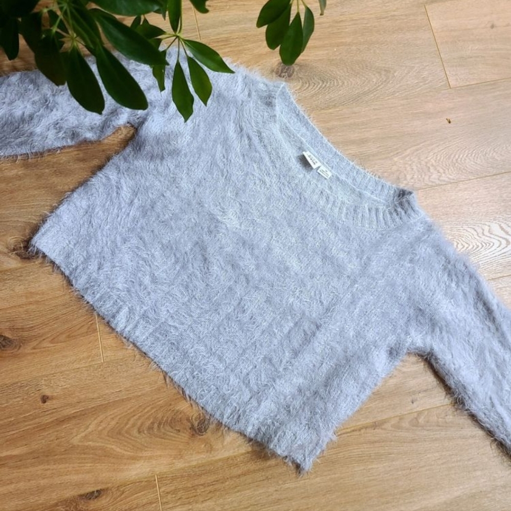 Furry Greyish Austrich Sweater.